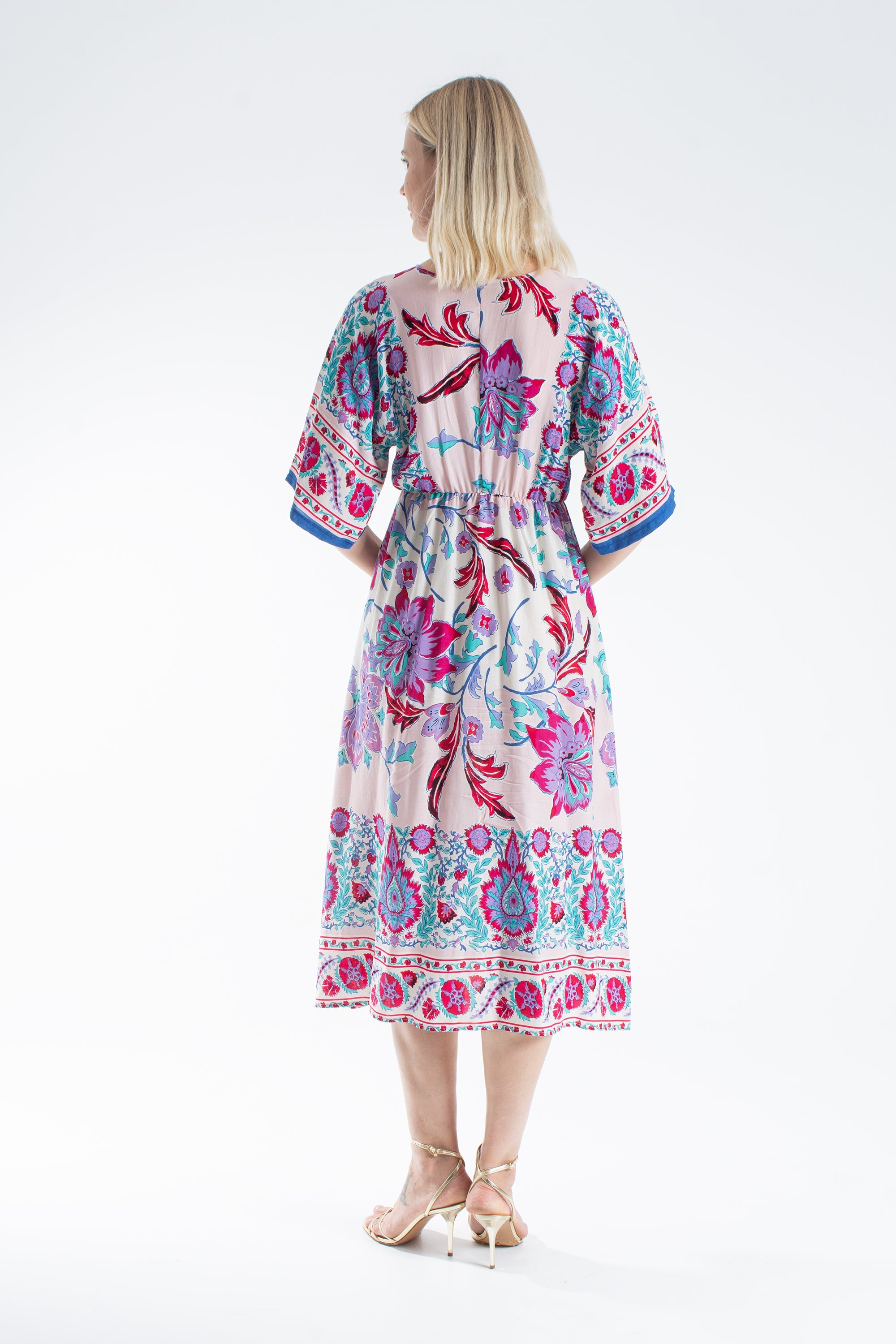 Womens Floral Print Midi Dress