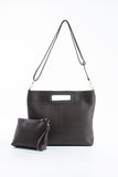 Handle Detail Pu Leather Large Handbag with Detachable strap - Brown