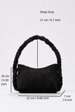 Braided Handle Shoulder Bag - Black