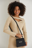 Plant Based Leather Top Handle Crossbody Bag - Black