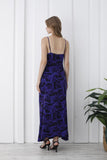 Women’s Abstract Rose Print Maxi Dress - Dark Navy