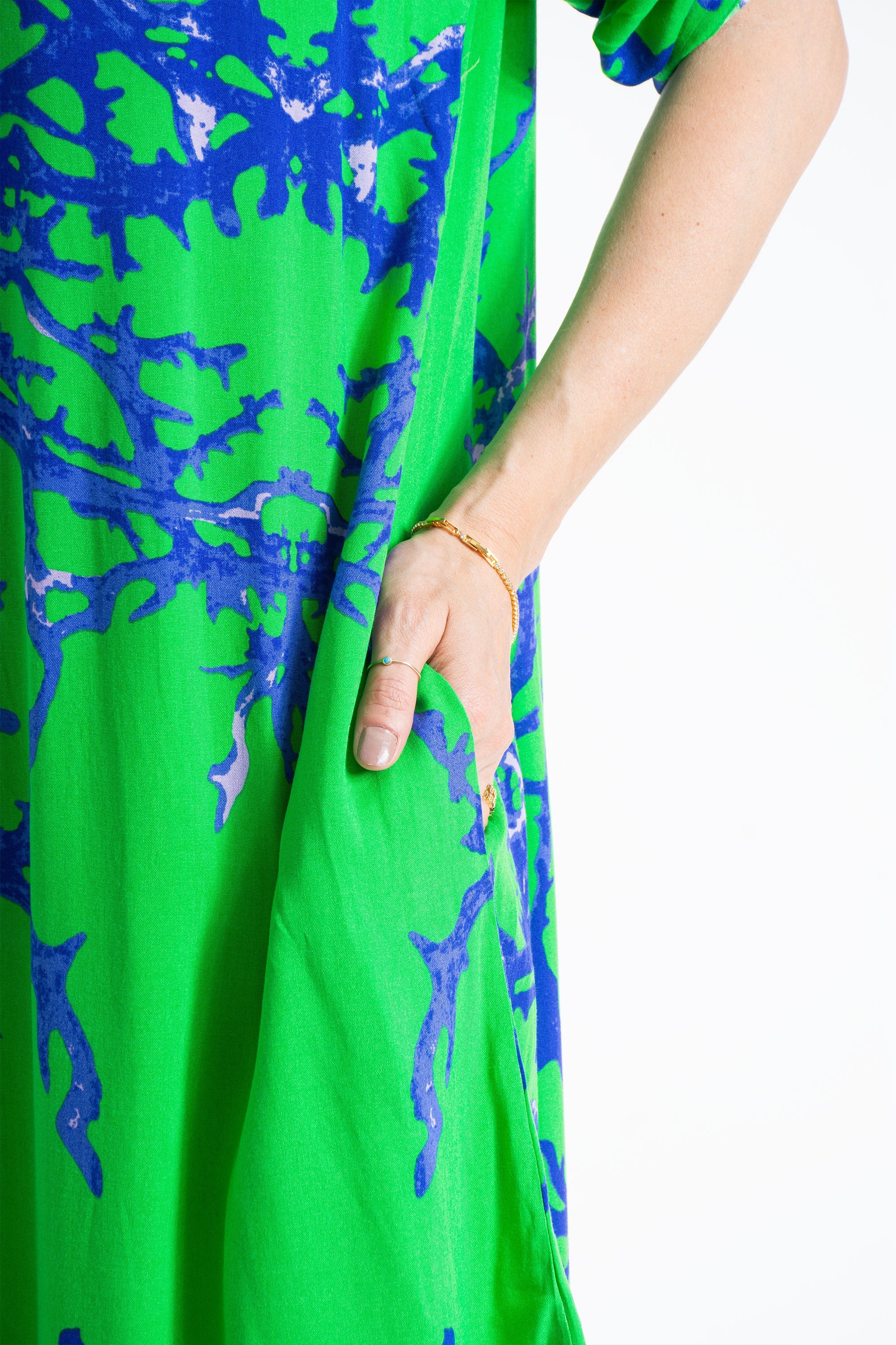 Womens Abstract Print Midi Dress
