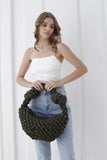 Puffy Quilted Lightweight Large Shoulder Bag - Green