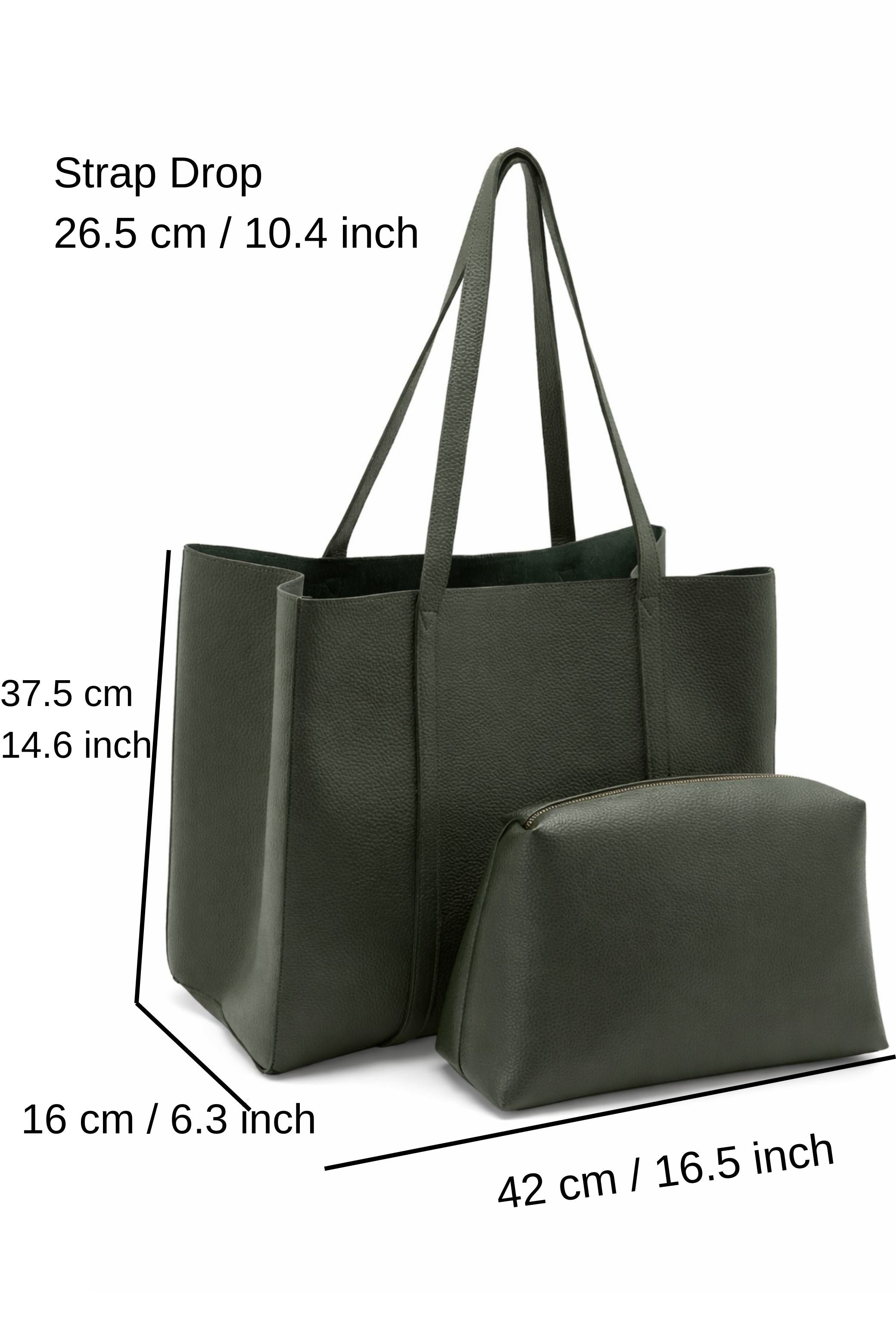 Pu Leather Weekend Bag – 2 Pcs Set - Khaki