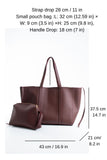 Pu Leather Weekend Bag - 2 Pcs Set - Burgundy