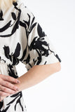 Womens Printed Ornamental Floral Midi Dress