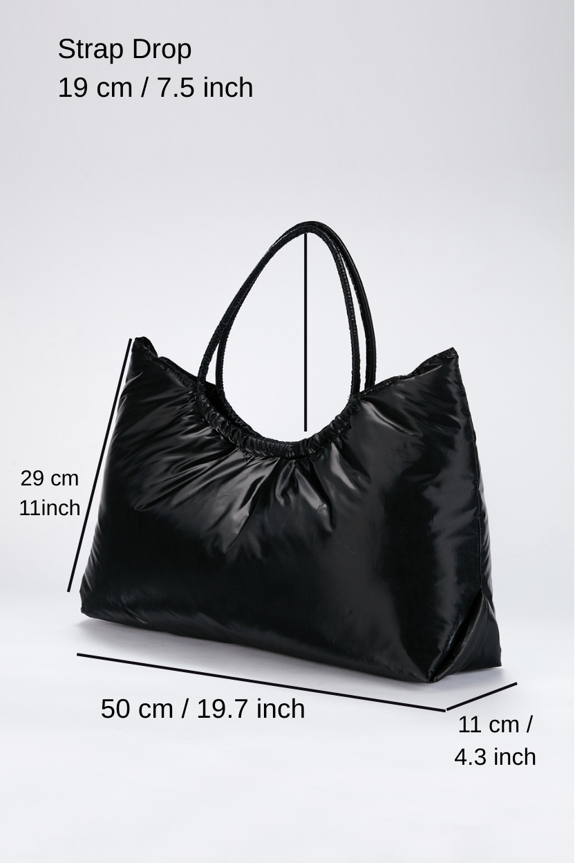 Puffy Lightweight Tote Bag - Black