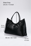 Puffy Lightweight Tote Bag - Black