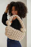 Puffy Quilted Lightweight Shoulder Bag - Beige