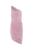 Asymmetric Draped Dress - Pink