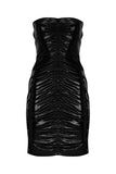 Strapless Ruched Mini Dress - Black