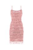 Sequin Tassel Mini Dress - Powder Pink
