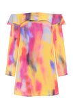 Tie Dye Off Shoulder Mini Dress - Multi-Coloured