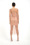Diana Shimmery Mesh Midi Dress - Blush