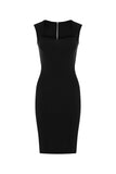 Sweetheart Neck Line Ponte Dress - Black