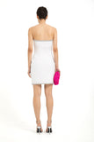 Diamante Trim Strapless Mini Dress - White