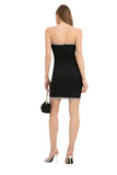 Diamante Trim Strapless Mini Dress - Black