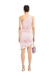 Asymmetric Draped Dress - Pink