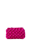 Recycled Quilted Satin Clutch Bag - Fuchsia Pink