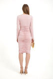 Draped Midi Dress - Pink