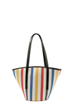 Striped Canvas Tote Bag - Multi-Coloured