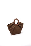 Top Handle Shimmer Fan Tote Bag - Shimmery Brown