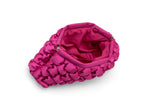 Quilted Satin Clutch Bag - Fuchsia Pink
