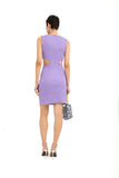 Cut Out Crepe Mini Dress - Lilac