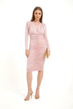 Draped Midi Dress - Pink