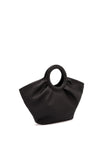 Top Handle Fan Tote Bag - Matt Black