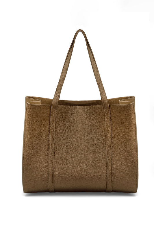 Vegan Leather Weekend Bag - Gold