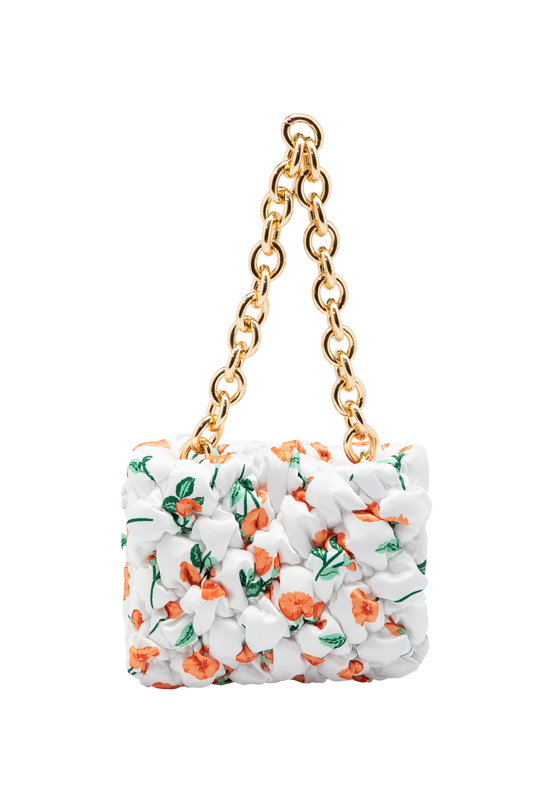 Recycled Quilted Hand Bag - White