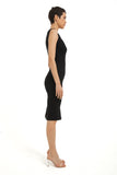 Sweetheart Neck Line Ponte Dress - Black