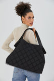 Quilted Nylon Weekend Bag - Black