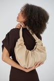 Vegan Leather Shoulder Bag - Nude