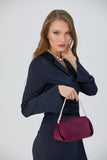 Recycled Satin Evening Bag - Burgundy