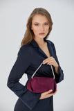 Recycled Satin Evening Bag - Burgundy