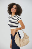 Vegan Leather Shoulder Bag - Nude