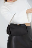 Recycled Satin Evening Bag - Black