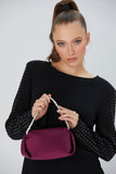 Recycled Satin Evening Bag - Burgundy