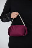 Recycled Satin Evening Bag - Burgundy