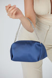 Recycled Satin Evening Bag - Blue