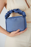 Satin Diamante Camera Bag - Blue