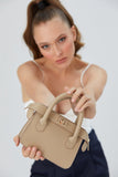 Mini Vegan Leather Crossbody Bag - Beige