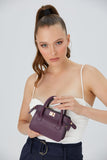 Mini Vegan Leather Crossbody Bag - Plum