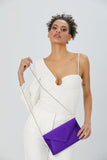 Recycled Satin Clutch Bag - Purple