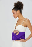 Recycled Satin Clutch Bag - Purple