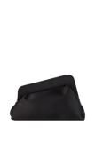 Asymmetrical Satin Clutch Bag - Black