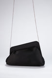 Asymmetrical Satin Clutch Bag - Black