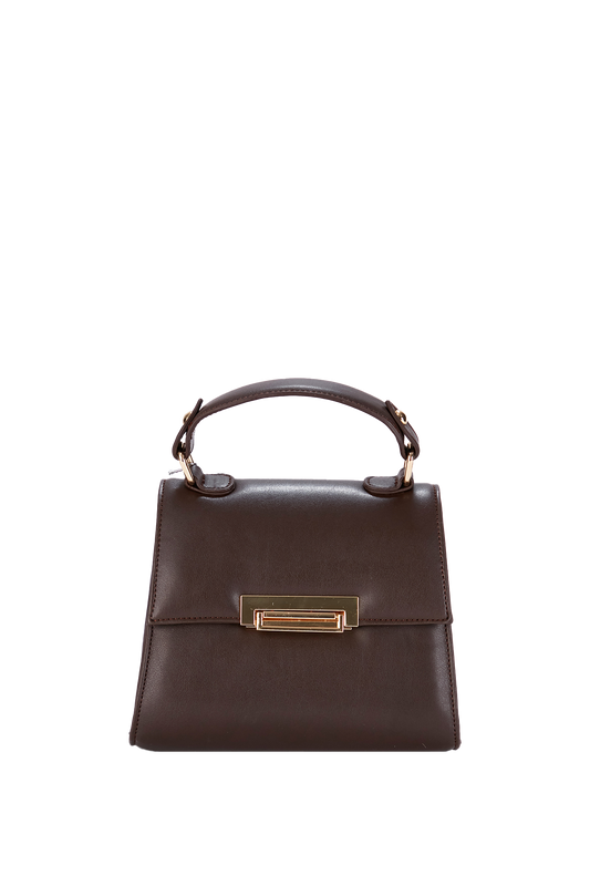 Top Handle Mini Crossbody Bag - Brown